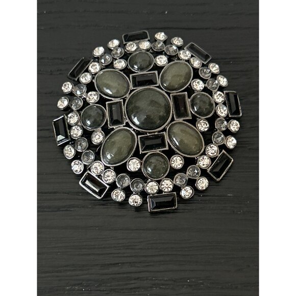 Lot of 10 Vintage/Non-Vintage Brooches Mixed Floral Rhinestone Enamel Accents - Picture 2 of 11